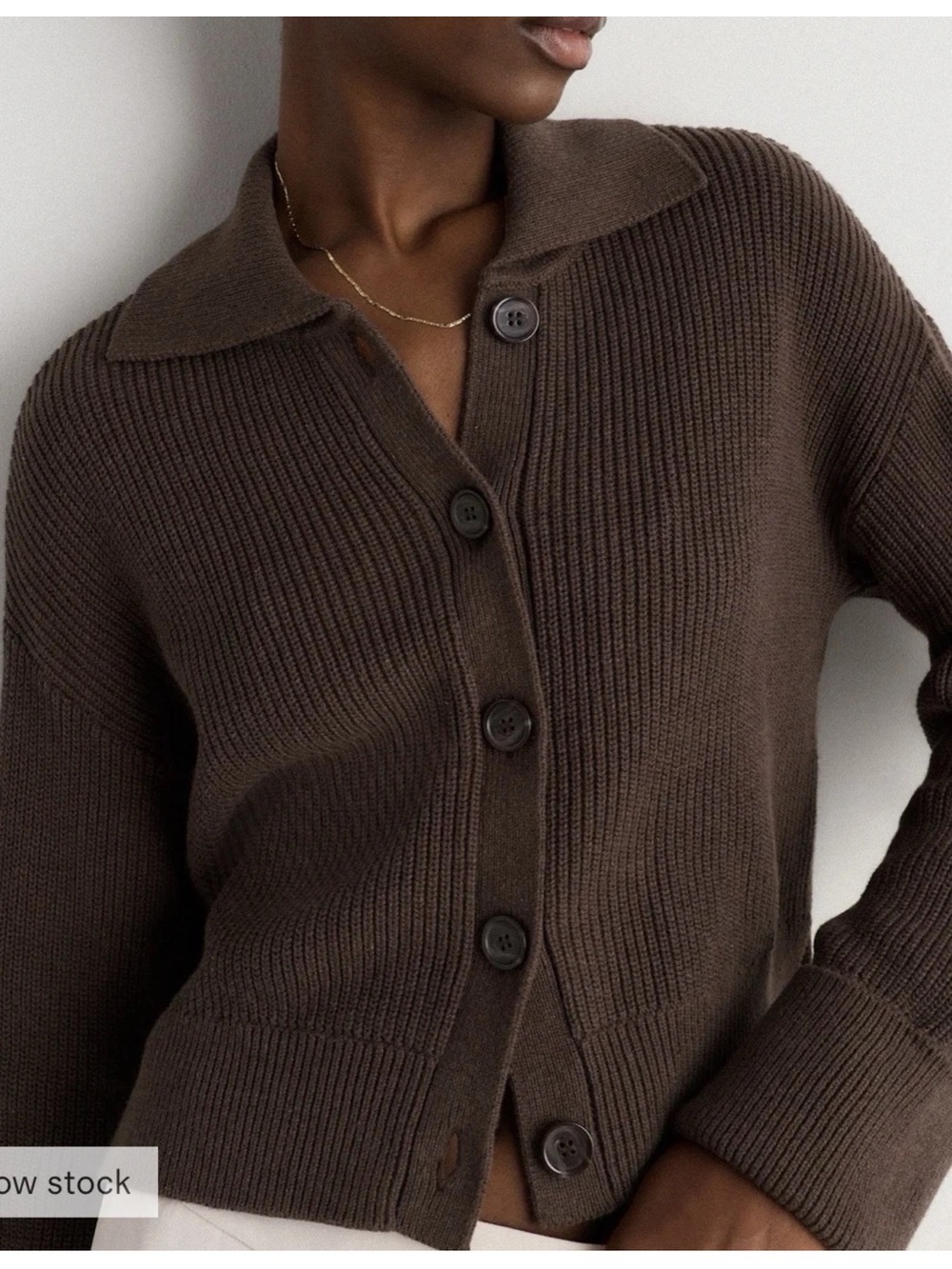 Quince 100% Organic Cotton Fisherman Collared Cardigan - Picture 2 of 5